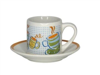 Keramische koffiekop en schotelset