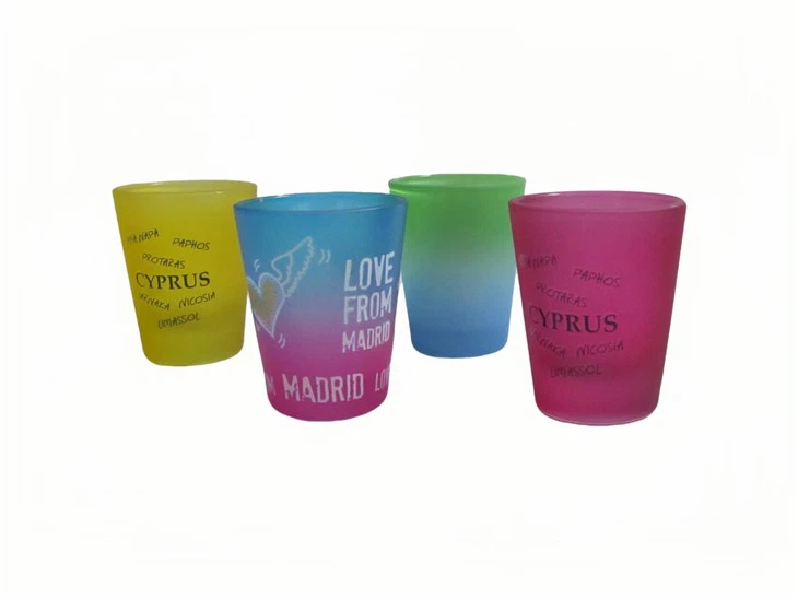 Frosted Shot Glass Mug With Decal suppliers
